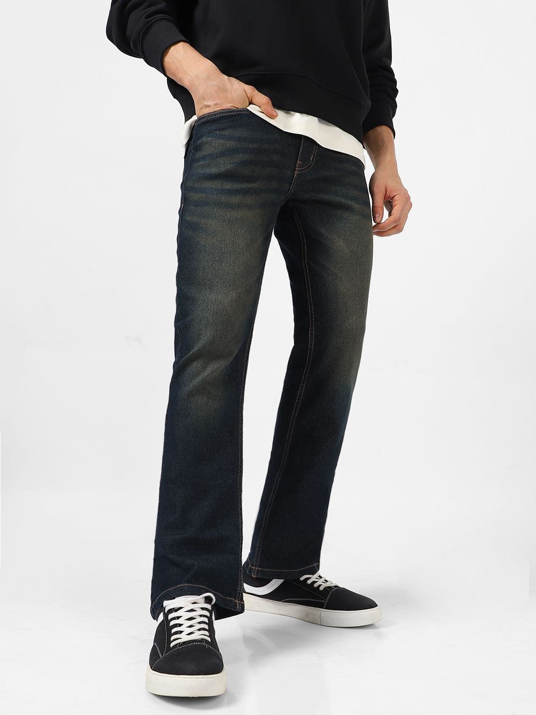 Urbano Fashion Men Bootcut Light Fade Clean Look Stretchable Jeans - view 1