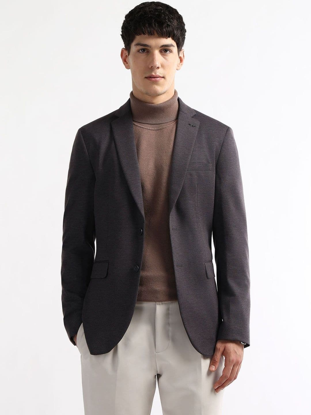 Arrow Men Self Design Slim Fit Single Breasted Blazers - view 1