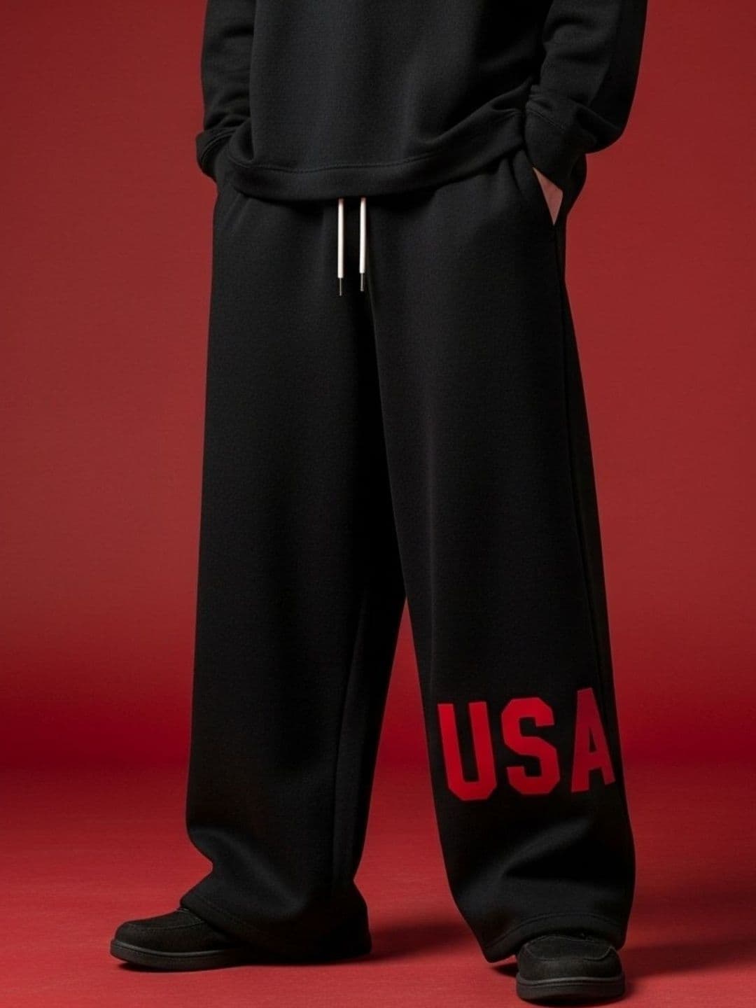 Cloth N code Men Printed Oversized Fit USA Typography Track Pant - view 1