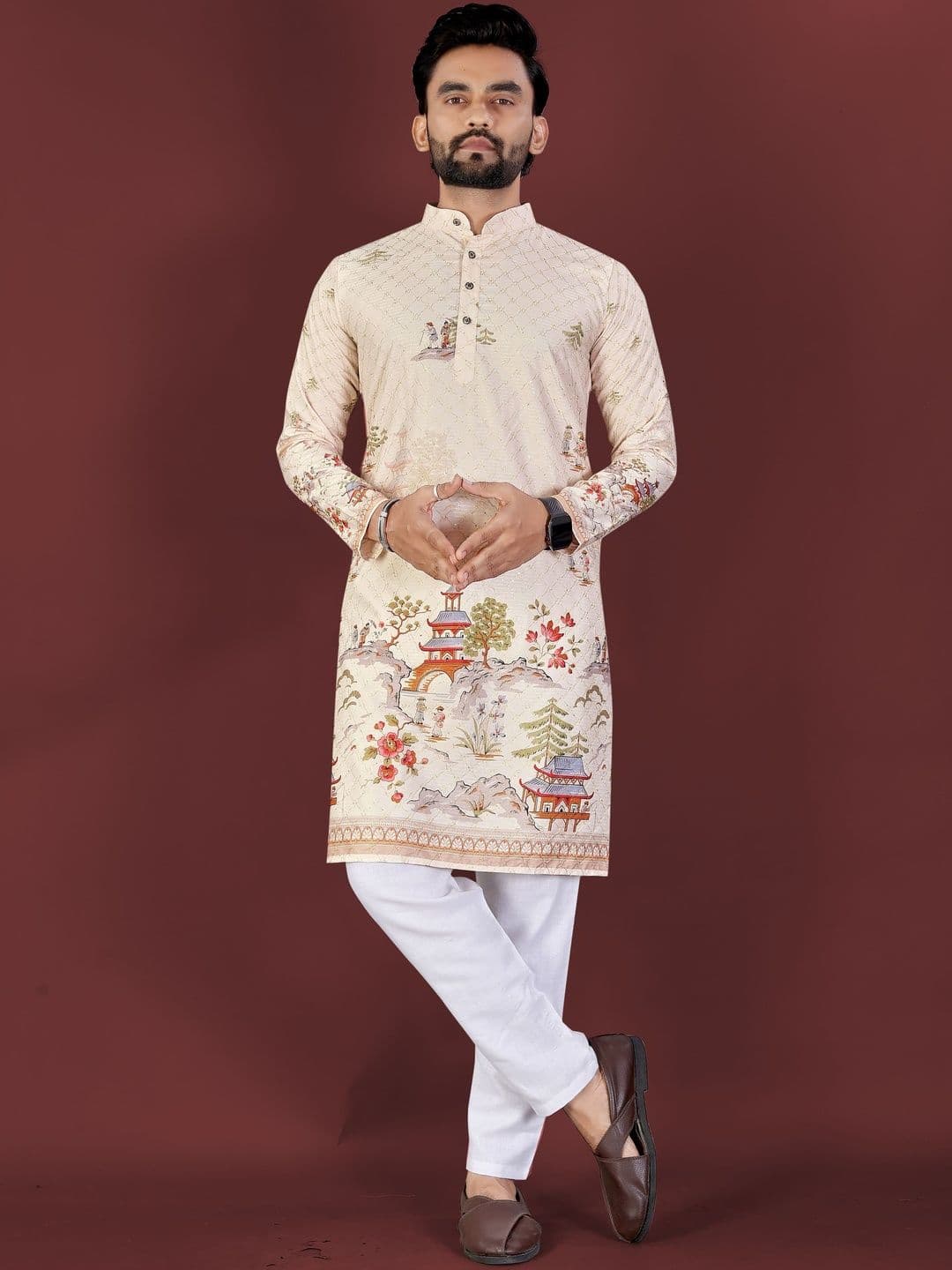 CHARLOTTE GRACIOUS Men Printed Kurta