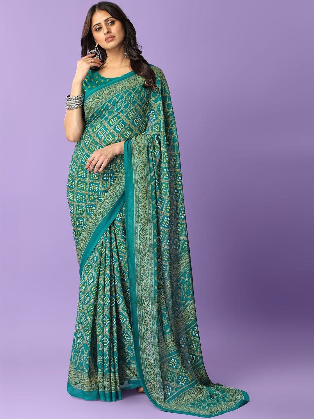 Vibhagyaa Ethnic Motifs Zari Poly Georgette Saree - view 1