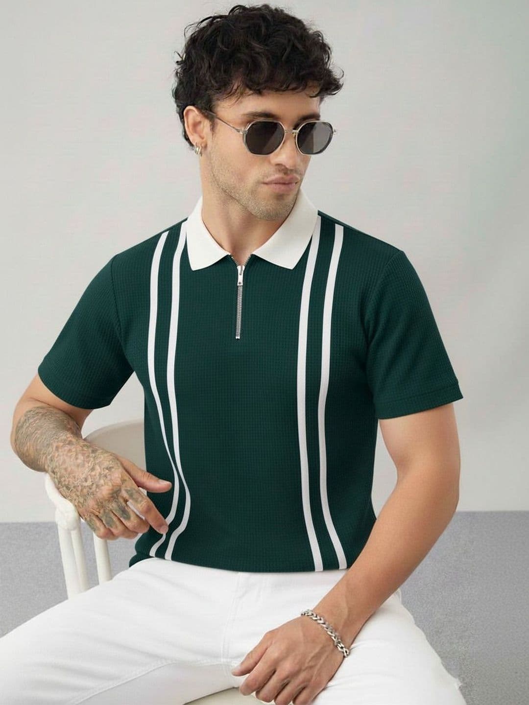 Try This Men Striped Polo Collar 1 T-shirt - view 1