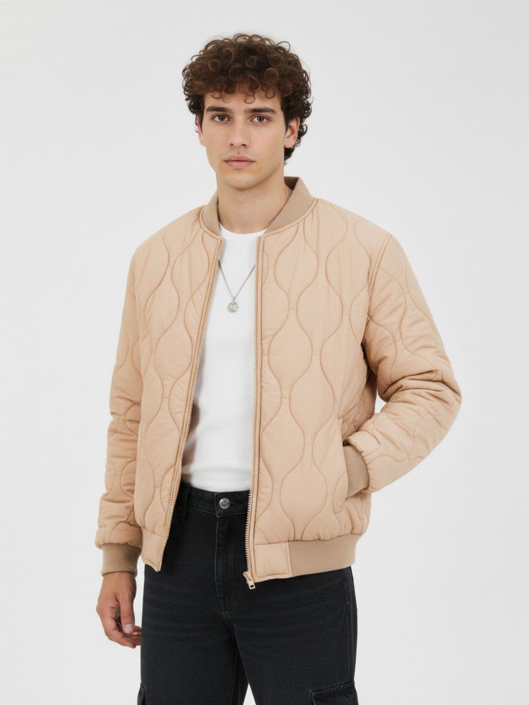 glitchez Stand Collar Bomber Jacket - view 1