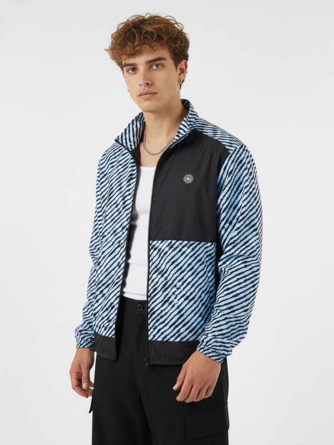 glitchez Striped Spread Collar Tailored Jacket - view 1