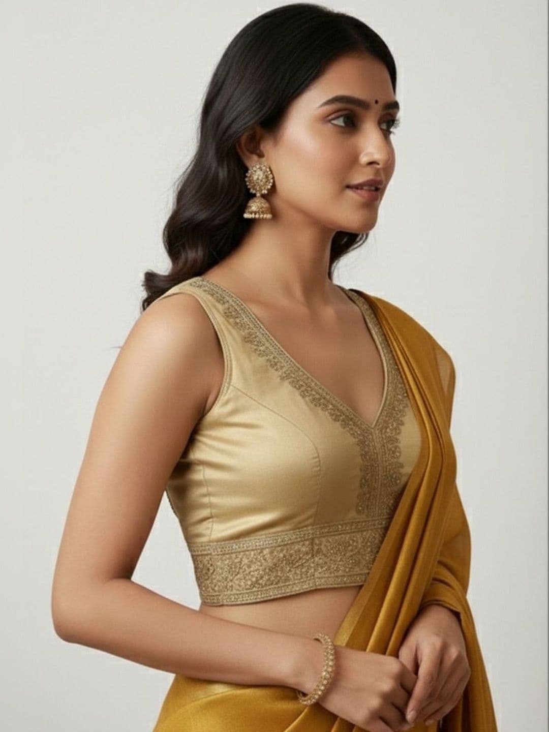 HERE&NOW Sequin Embroidered Readymade Saree Blouse - view 1