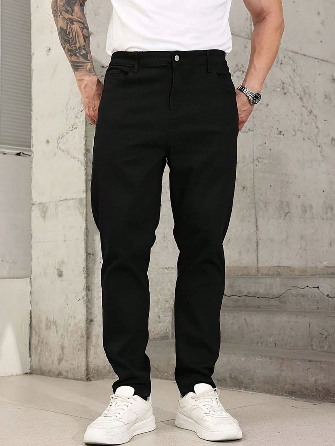 Niffar Fashion Men Mid-Rise Applique Stretchable Jeans - view 1