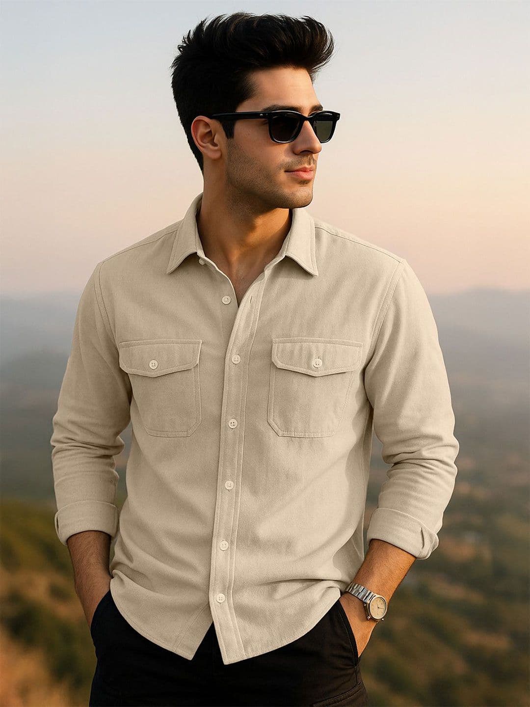VEIRDO Cotton Long Sleeves Shirt - view 1