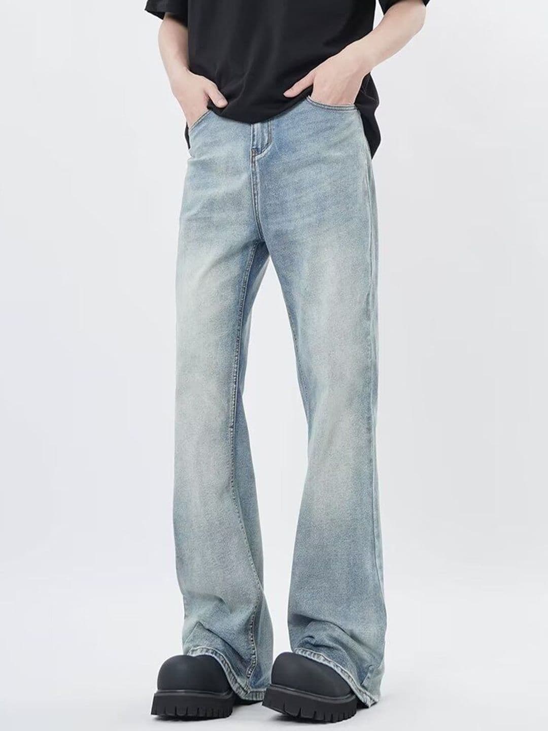 StyleCast x Revolte Men Wide Leg Mid-Rise Light Fade Jeans - view 1