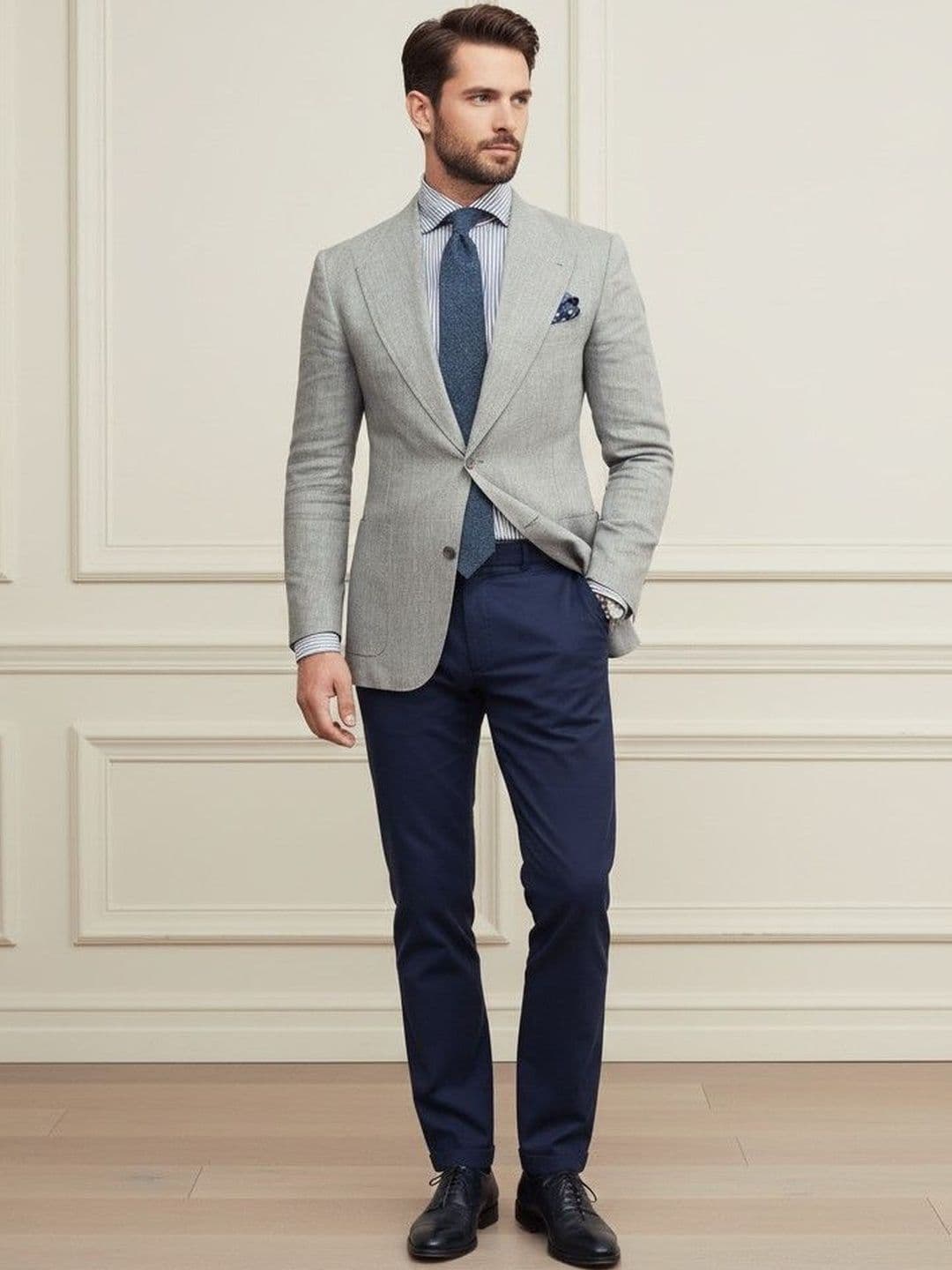 INVICTUS Notched Lapel Long Sleeves Single Breasted Blazer - view 1