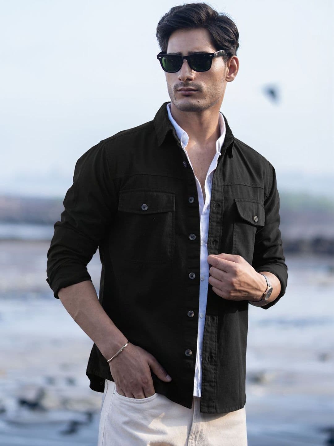 Powerlook Denim Overshirt Cotton Long Sleeves Shirt - view 1
