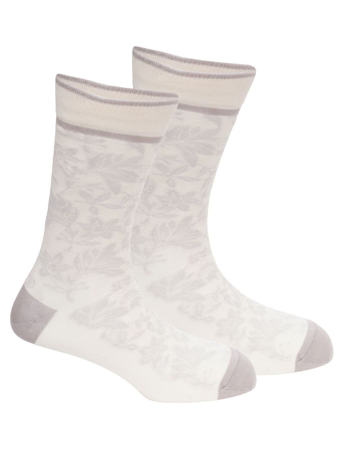 OXYZONE Men Mercerised Cotton Anti Slip Grip Floral Patterned Calf-Length Socks - view 1