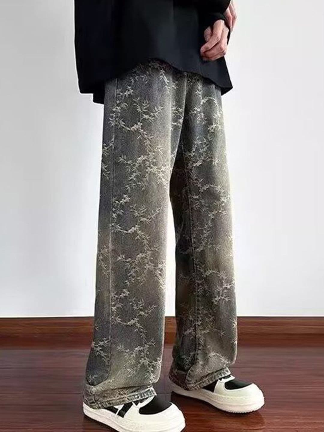 StyleCast x Revolte Men Baggy Fit Mid-Rise Light Fade Embroidered Jeans - view 1