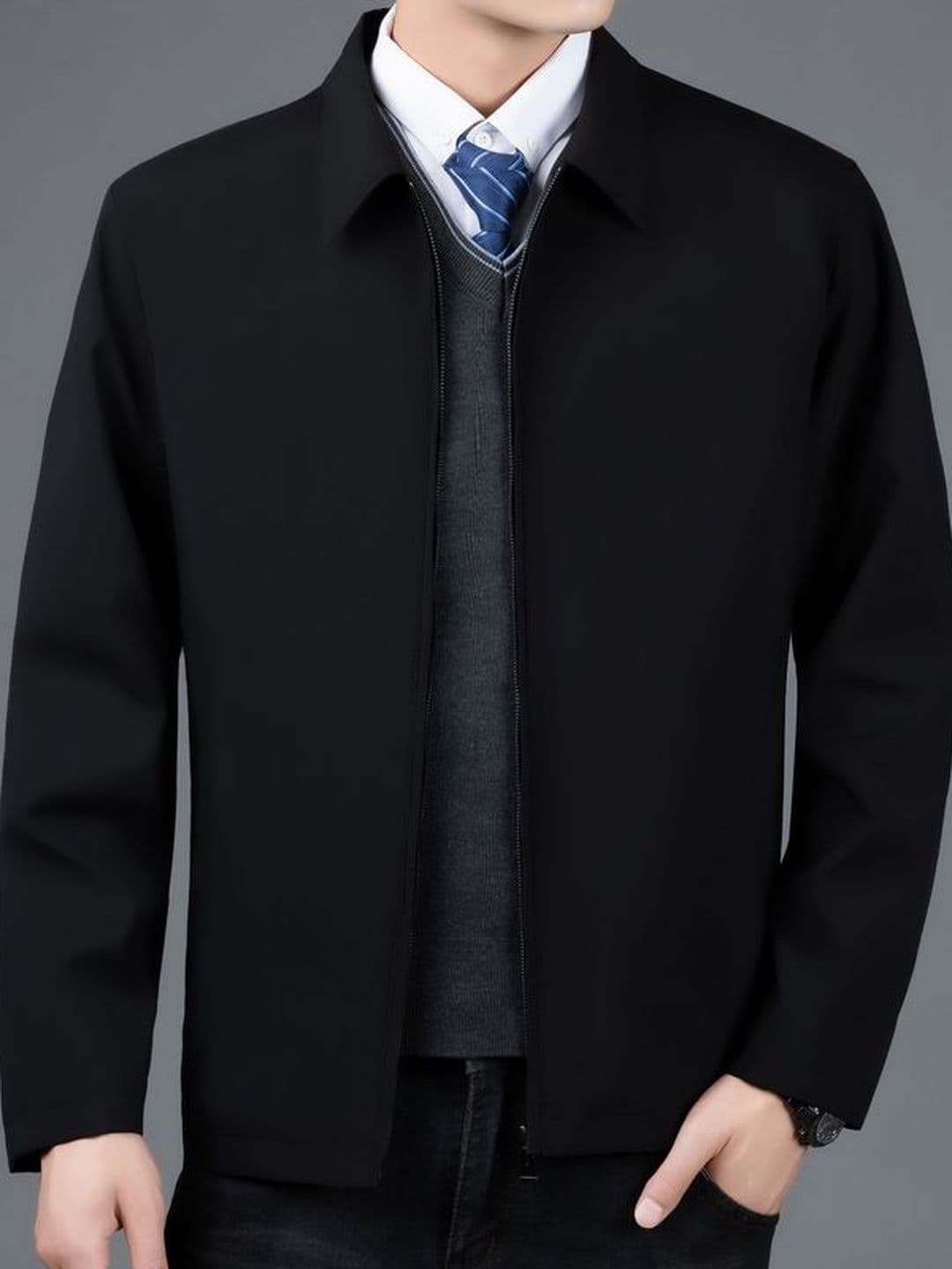 StyleCast x Revolte Spread Collar Long Sleeves Tailored Jacket - view 1