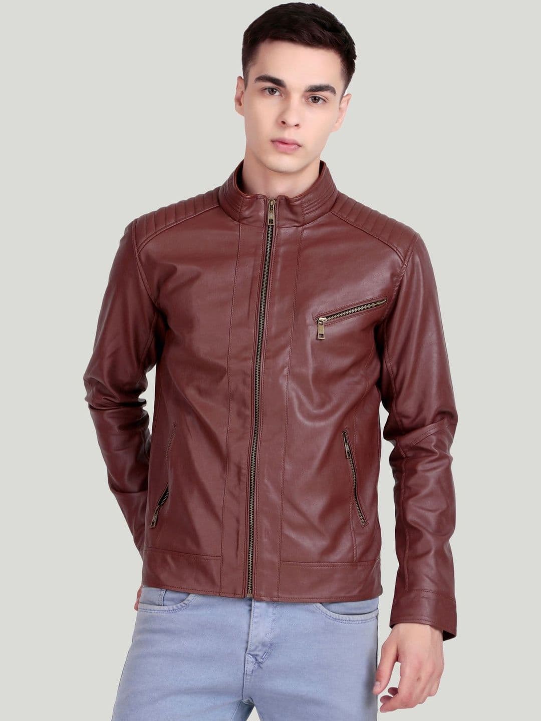 Leather Retail Men Biker Jacket - view 1