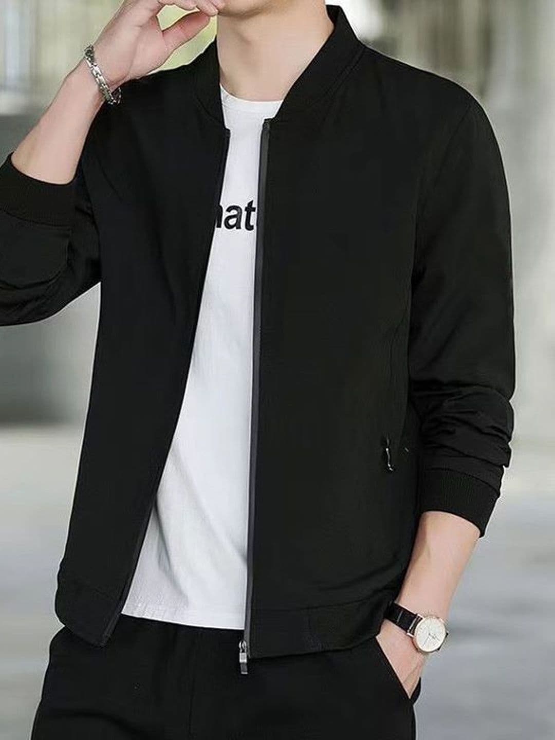 StyleCast x Revolte Stand Collar Long Sleeves Bomber Jacket - view 1