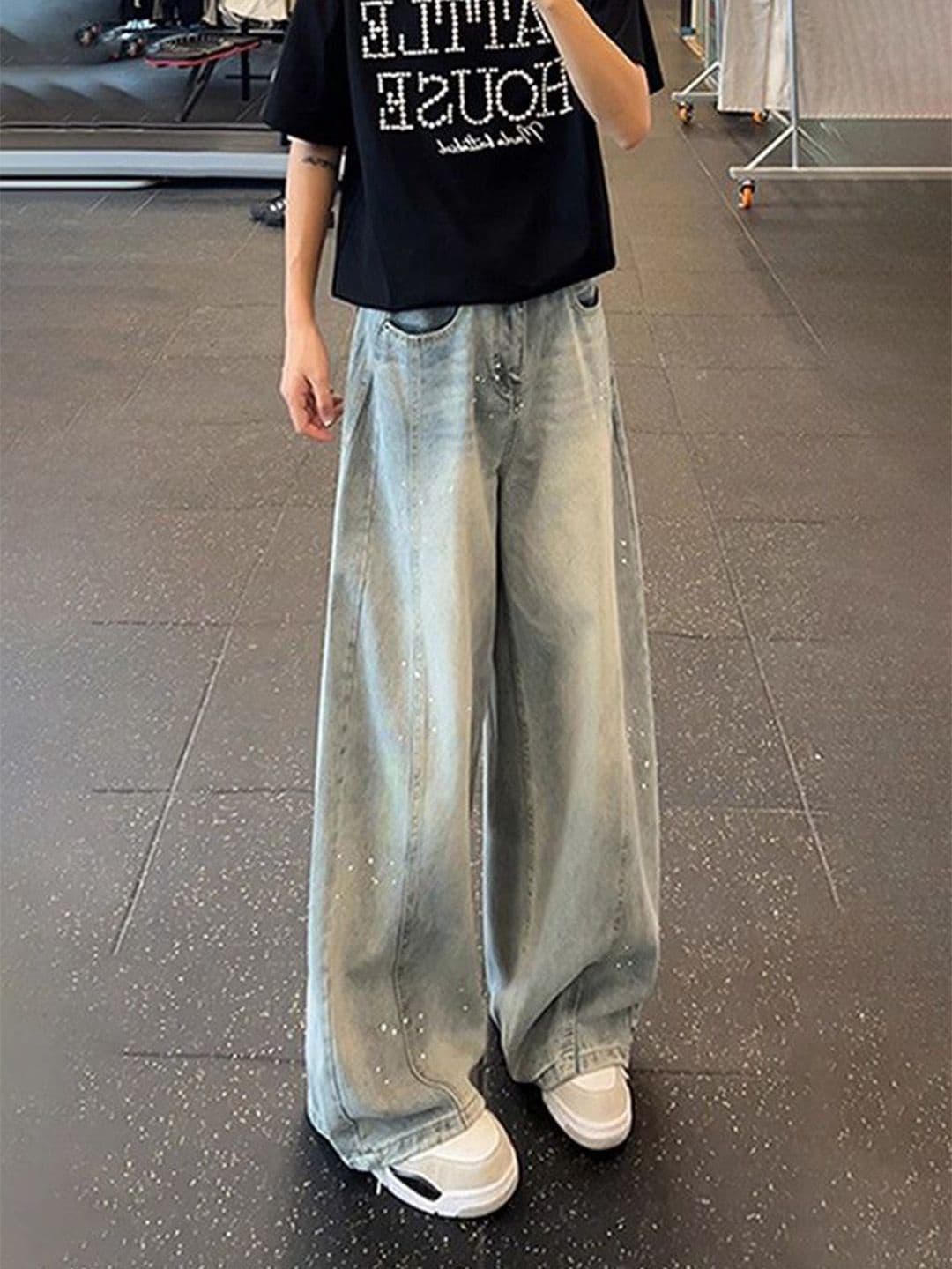 StyleCast x Revolte Men Wide Leg Mid-Rise Light Fade Jeans - view 1