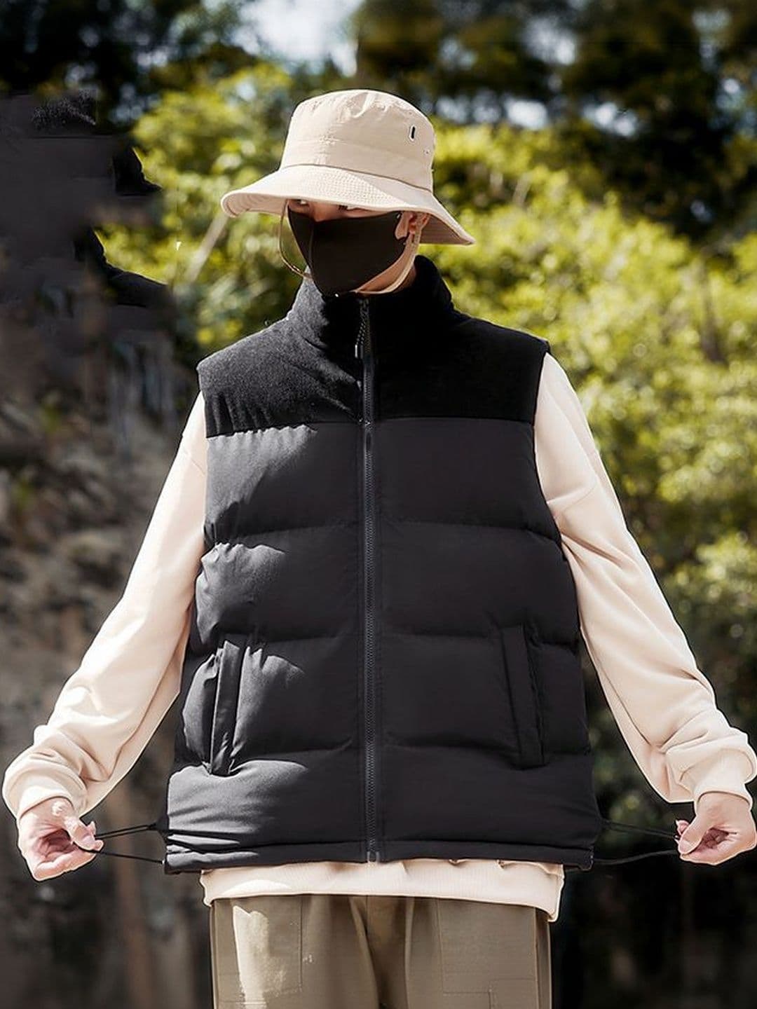 StyleCast x Revolte Men Colourblocked Puffer Jacket - view 1