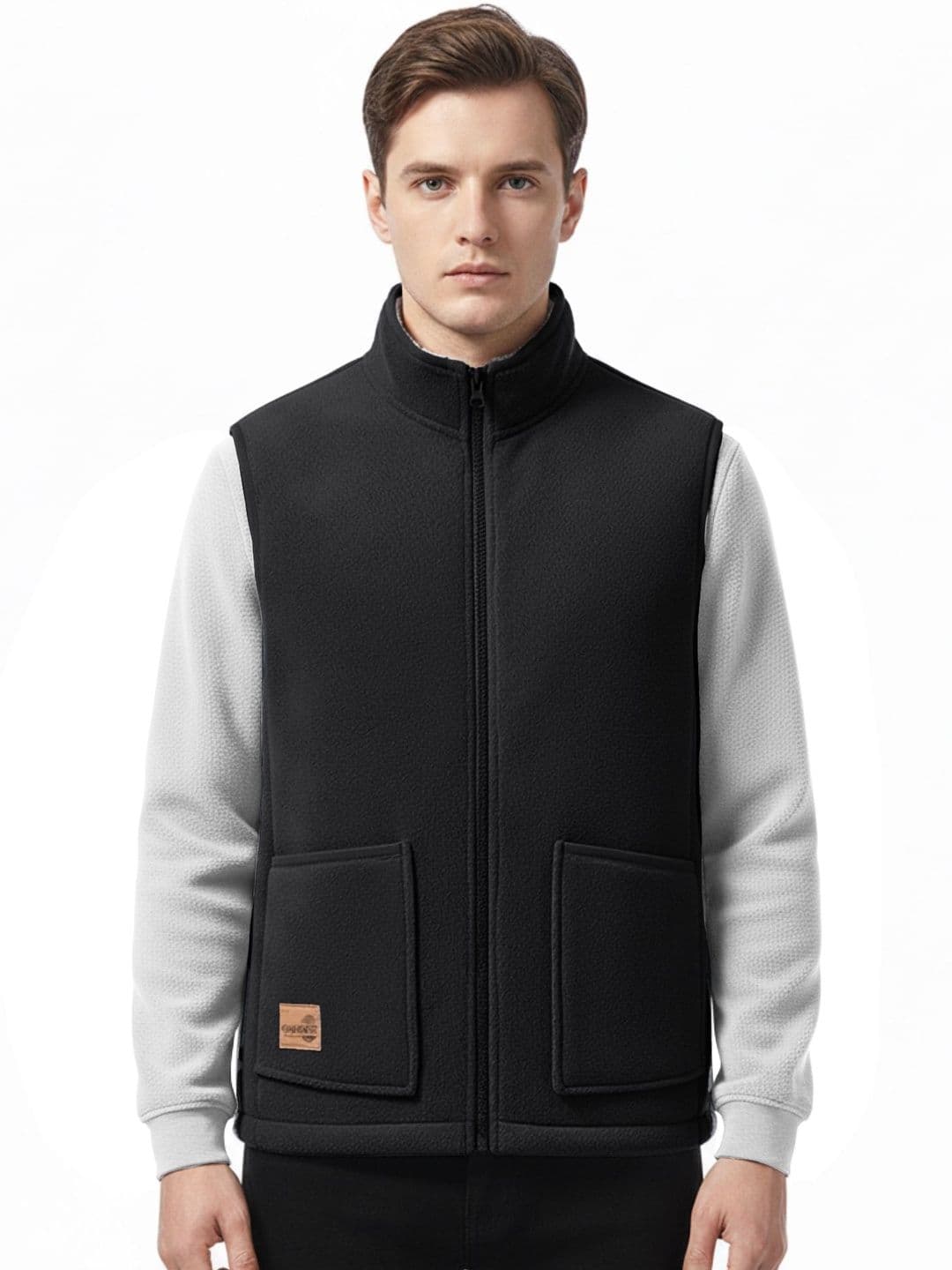 StyleCast x Revolte Men Solid Mandarin Collar Tailored Jacket - view 1