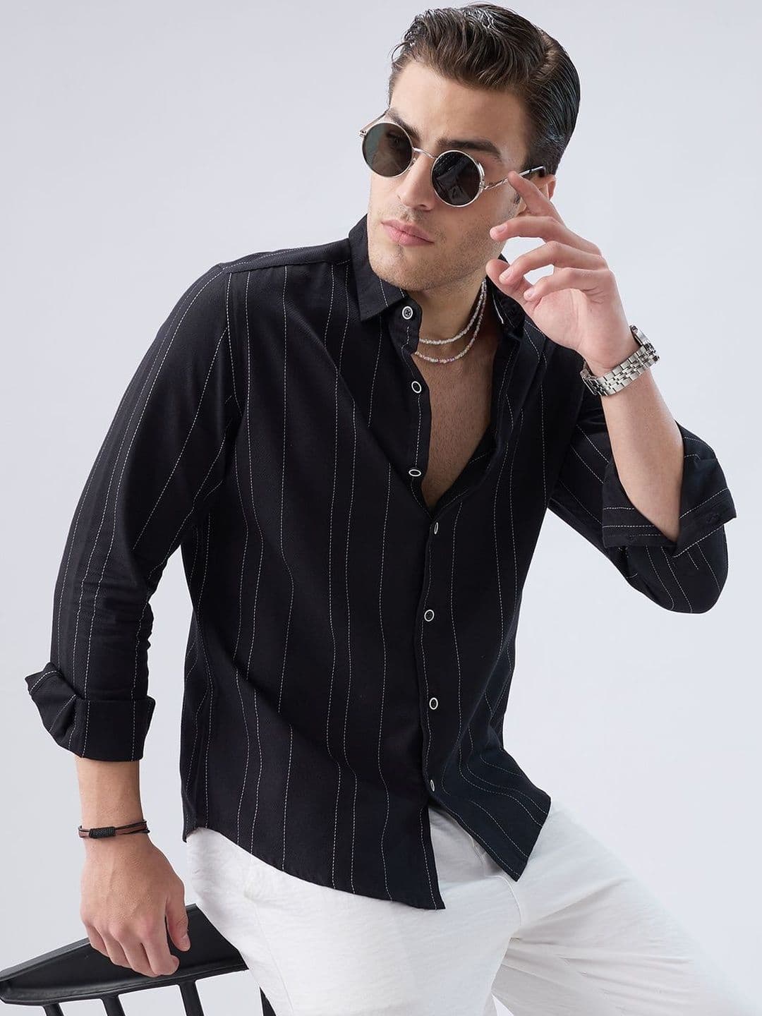VASTRADO Men Classic Slim Fit Striped Casual Shirt - view 1