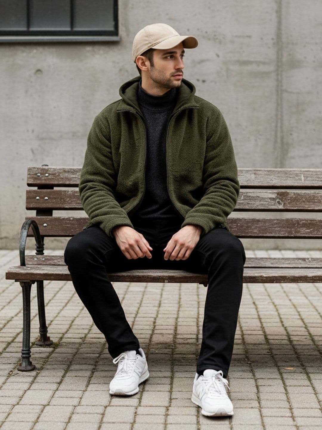 Mast & Harbour Men Hooded Long Sleeves Open Front Jacket - view 1