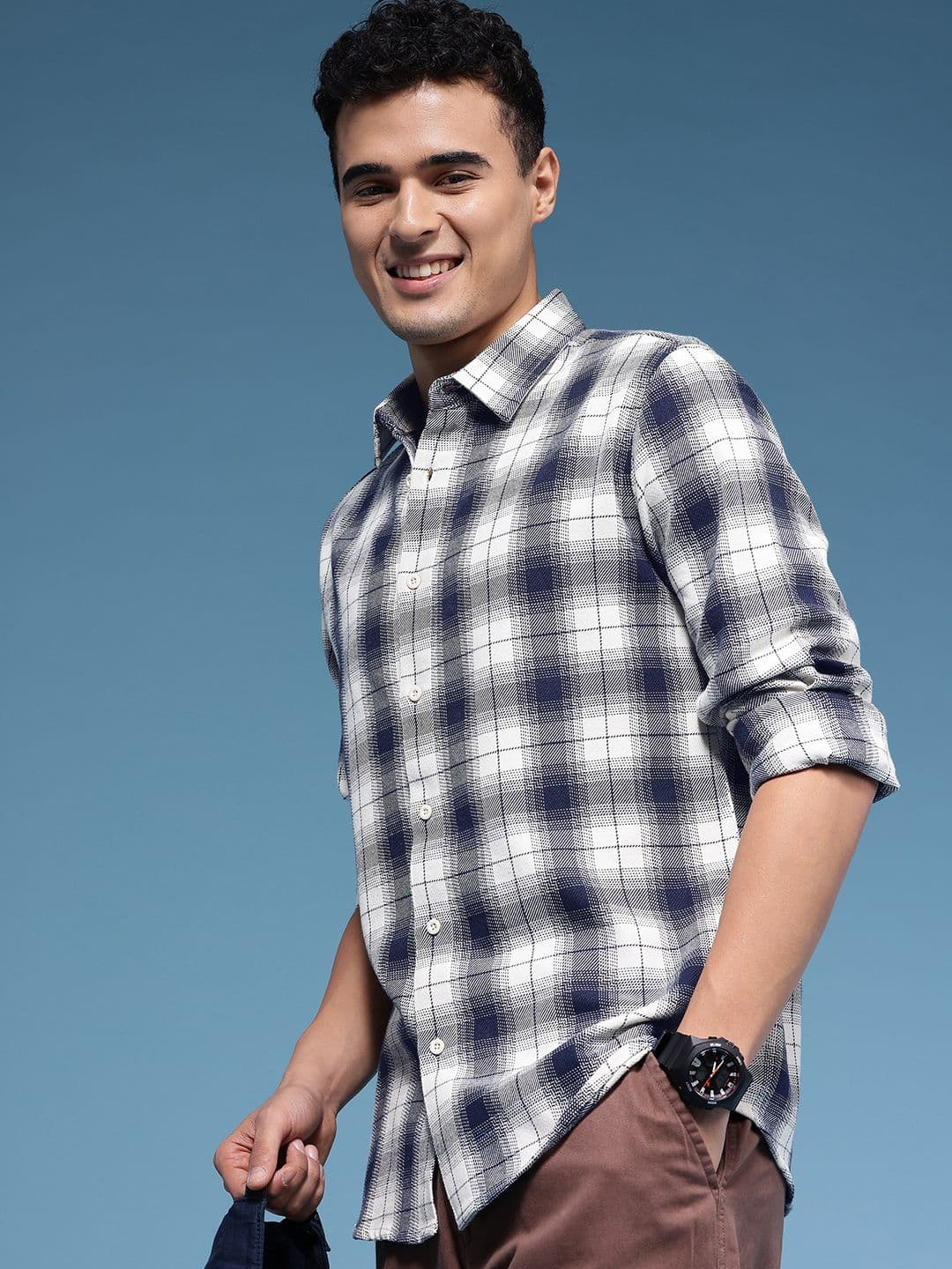 HERE&NOW Slim Fit Checked Casual Shirt - view 1