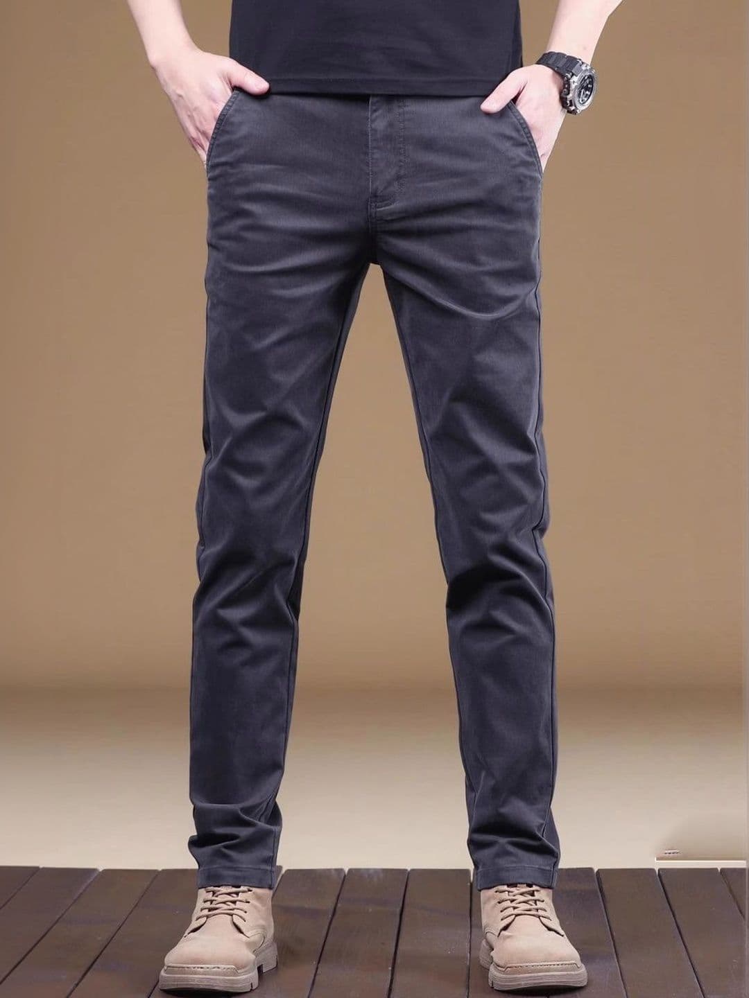 StyleCast x Revolte Men Slim Fit Easy Wash Pleated Trousers - view 1