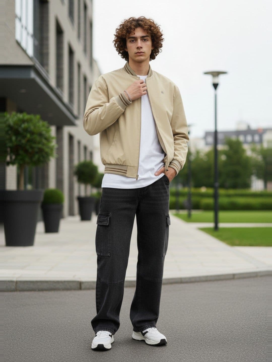 glitchez Contrast Trims Varsity Jacket - view 1