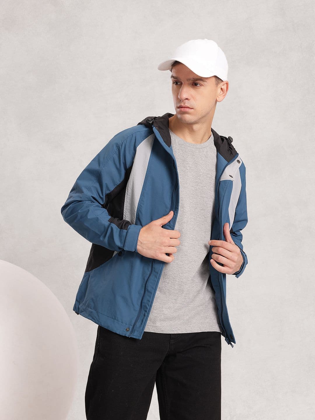 Nautica Colourblocked Lightweight Hooded Tailored Jacket - view 1