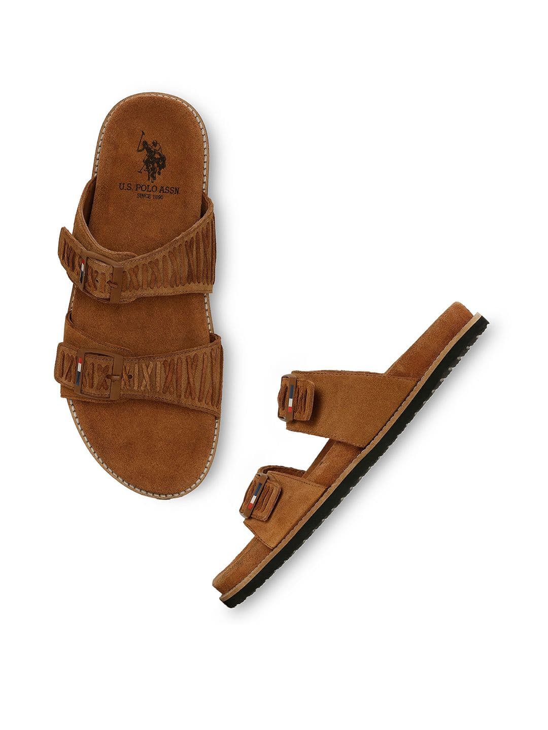 U.S. Polo Assn. SANUSI Men Leather Open Toe Buckle Comfort Sandals - view 1