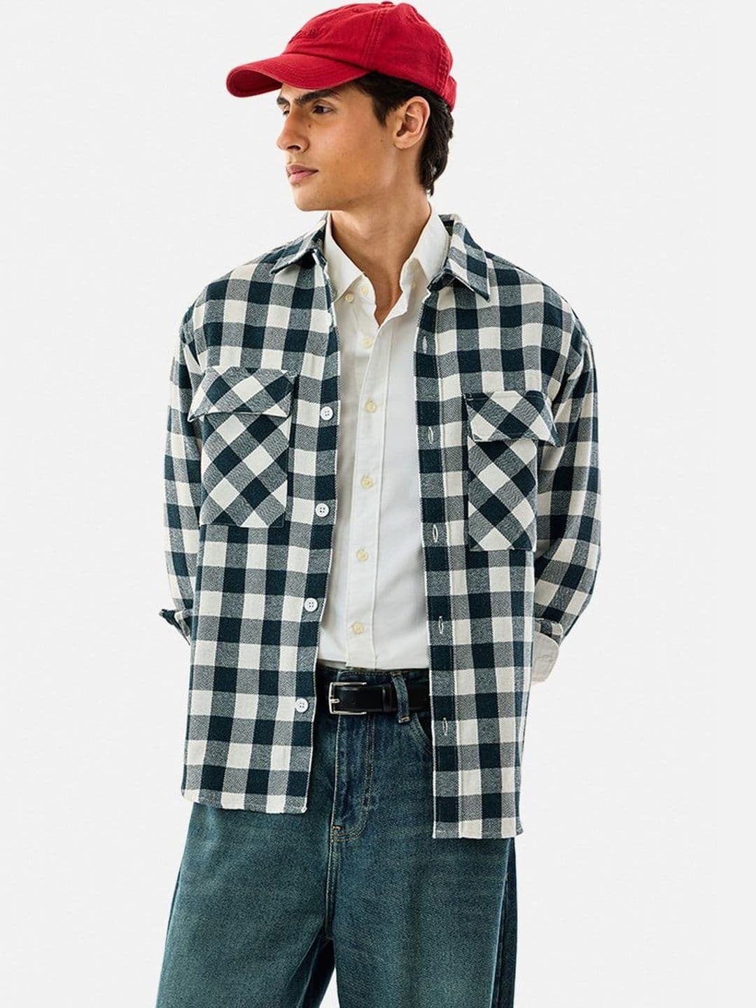 Snitch Checked Cotton Long Sleeves Relaxed Fit Shirt - view 1