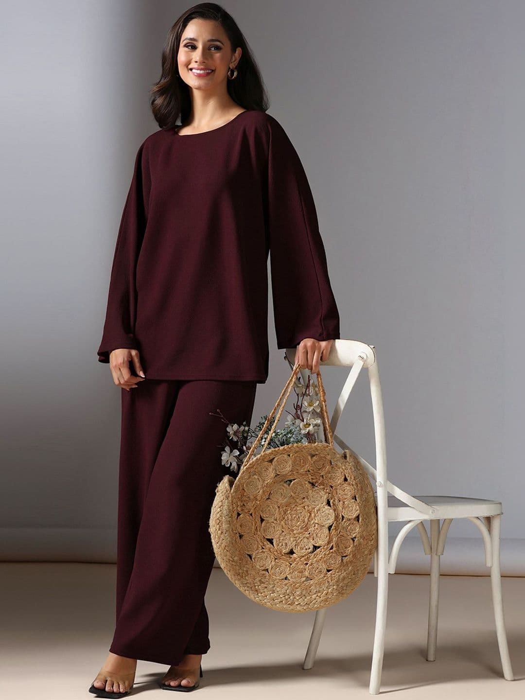 Selvia Round Neck Top With Trousers Co-Ords - view 1
