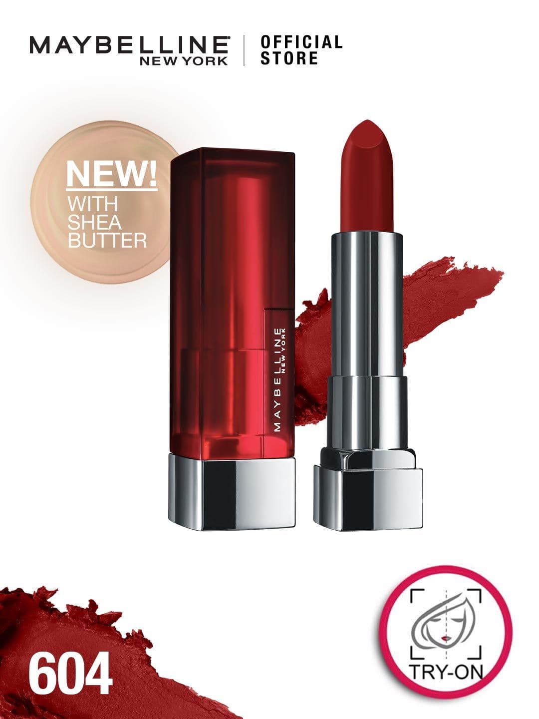 Maybelline New York Color Sensational Creamy Matte Lipstick - 604 Moody Crimson - view 1