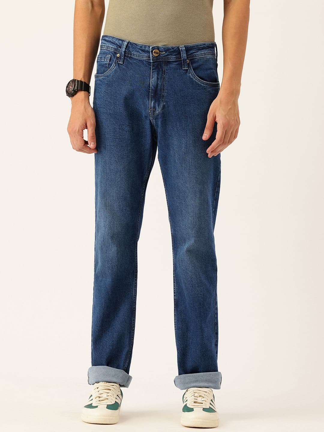 Integriti Men Straight Fit Mid-Rise Light Fade Stretchable Jeans - view 1