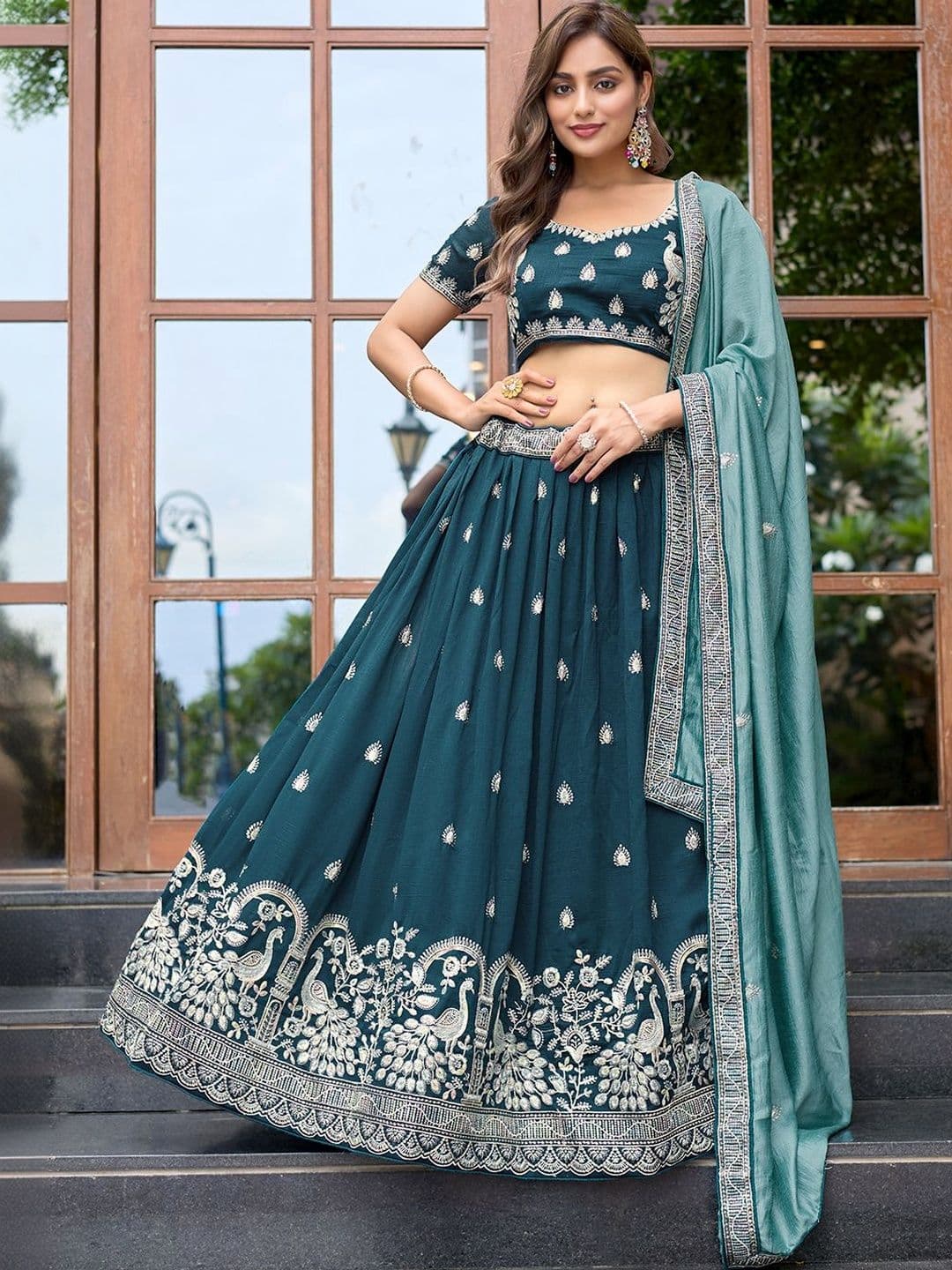 Fashorama Women Embroidered Thread Work Semi-Stitched Lehenga & Blouse with Dupatta - view 1