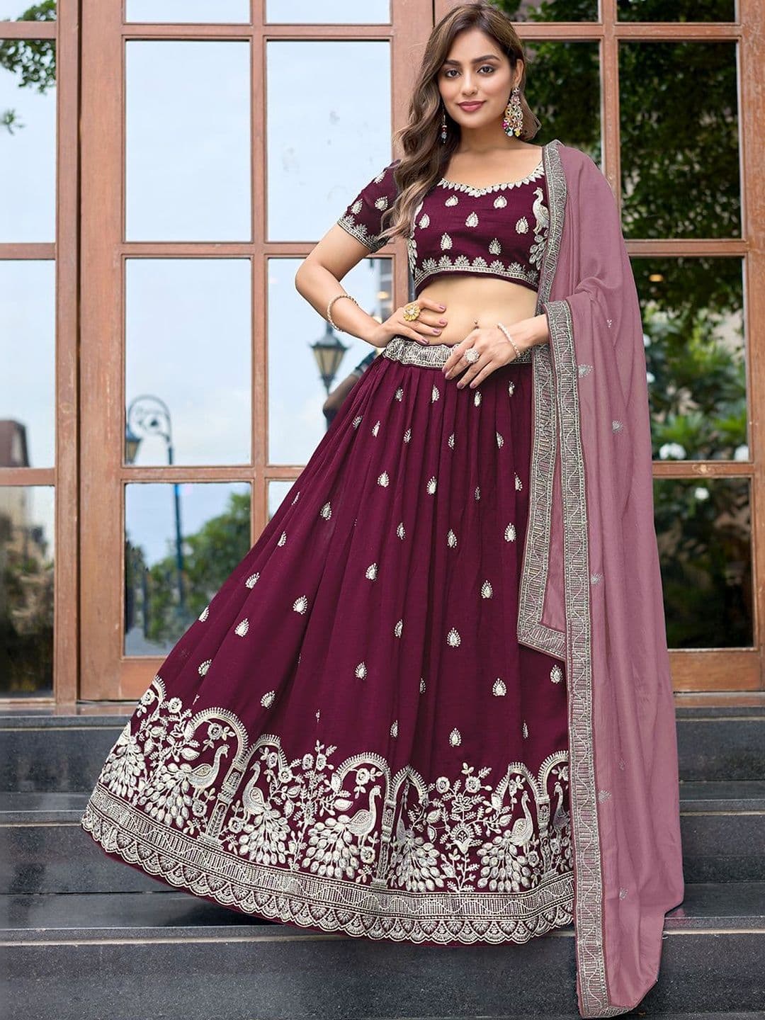 Jogmaya Fashion Embroidered Thread Work Semi-Stitched Lehenga Choli With Dupatta - view 1