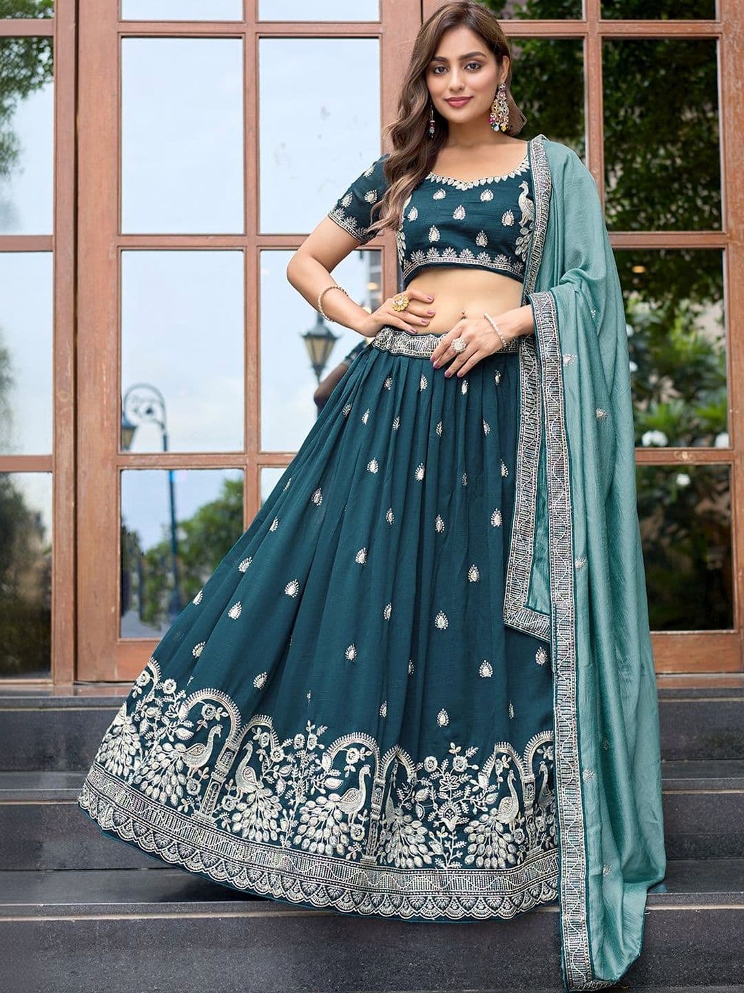Jogmaya Fashion Women Embroidered Thread Work Semi-Stitched Lehenga & Blouse With Dupatta - view 1