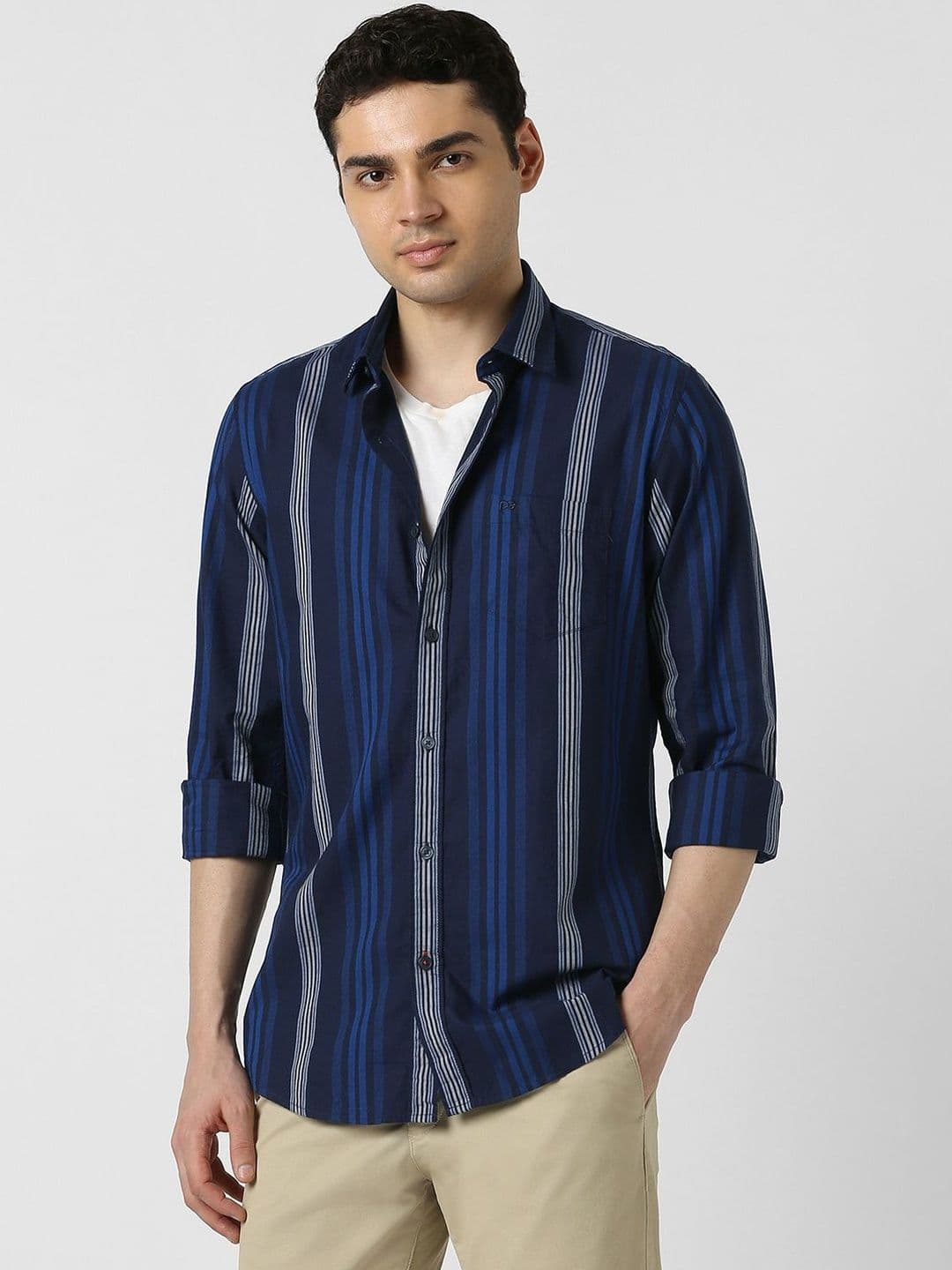Peter England Casuals Men Slim Fit Striped Casual Shirt - view 1