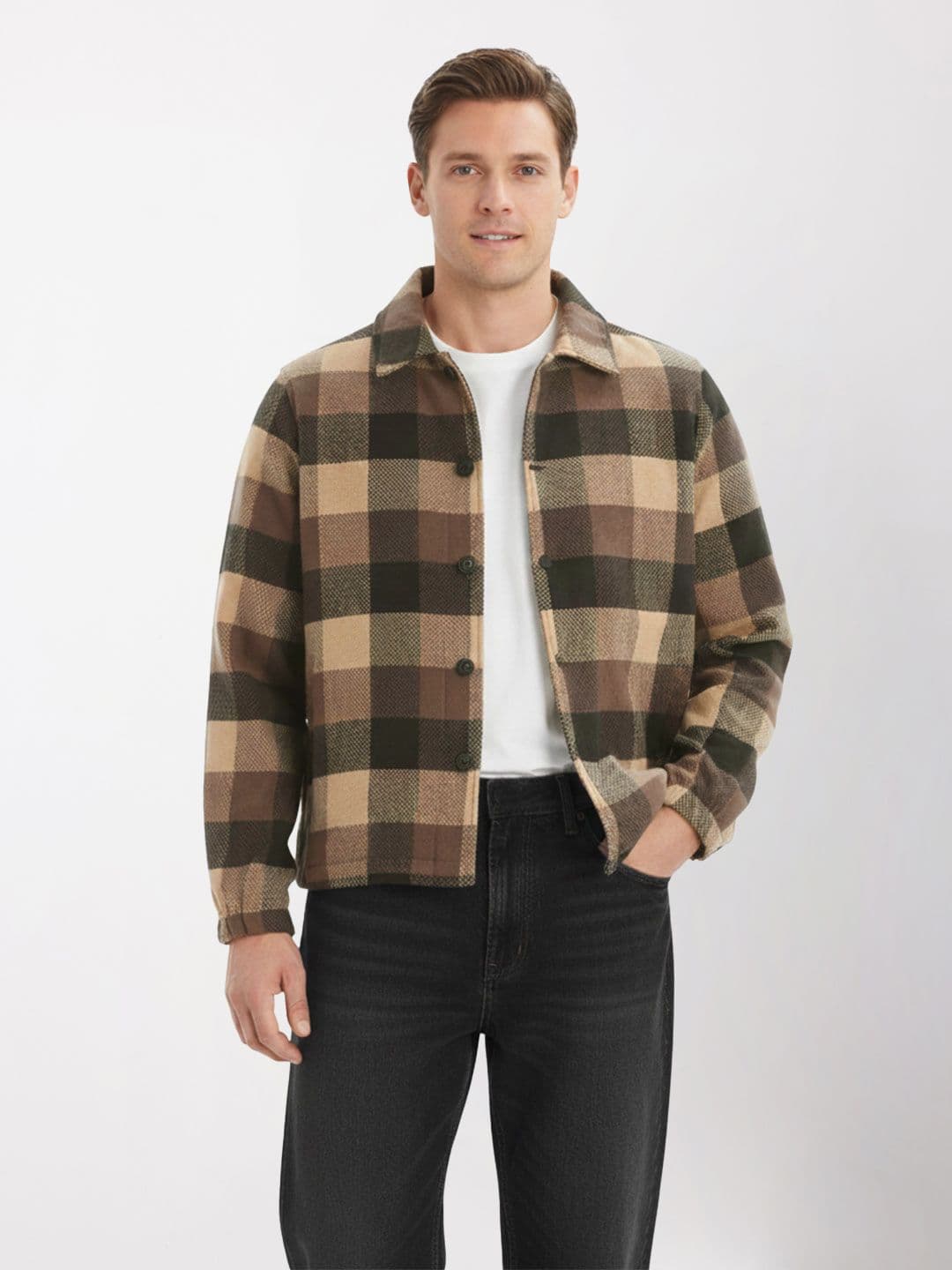 Mast & Harbour Checked Spread Collar Jacket - view 1