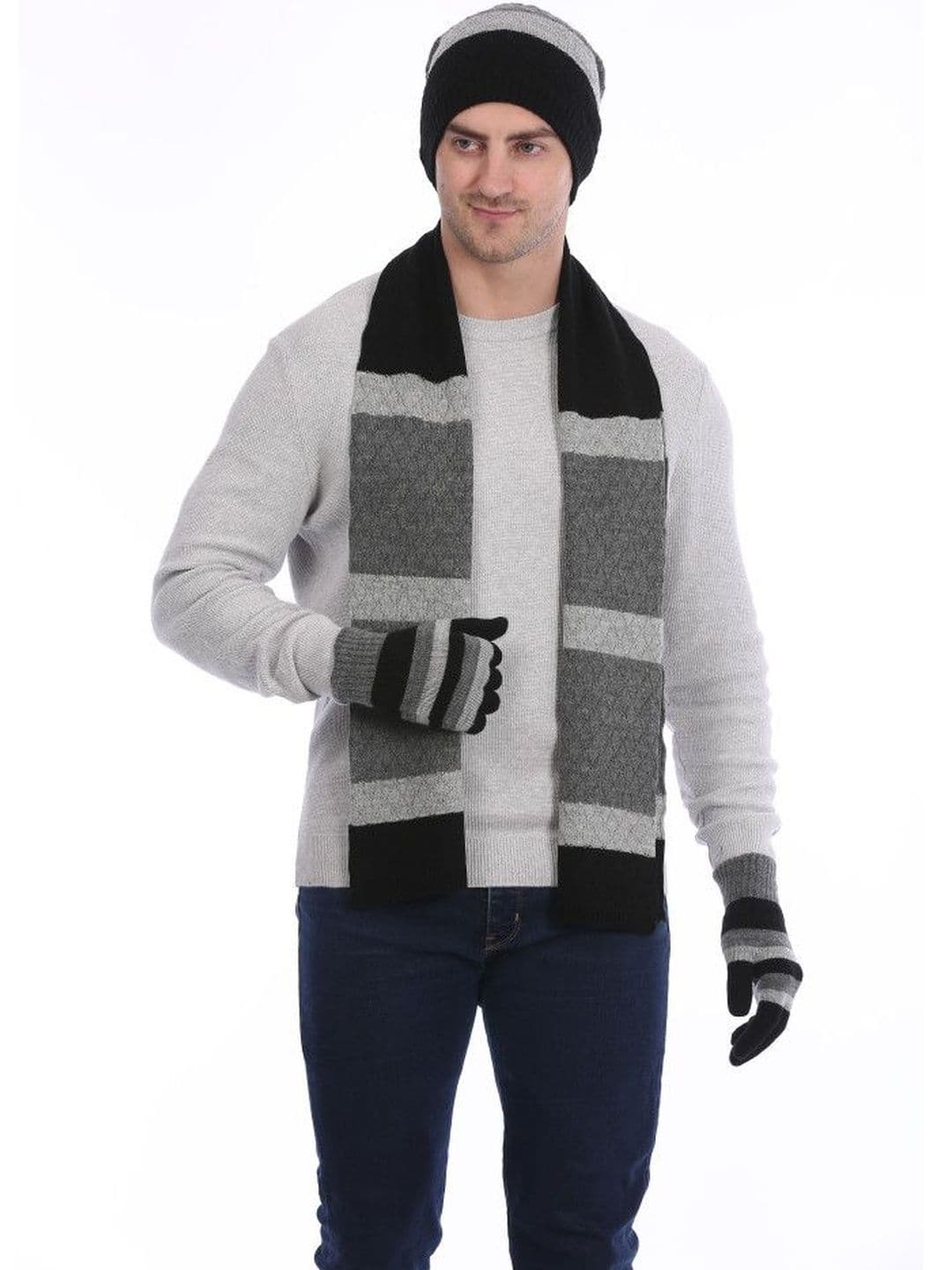 Moda Rapido Men Striped Self Design Acrylic Mufflers - view 1