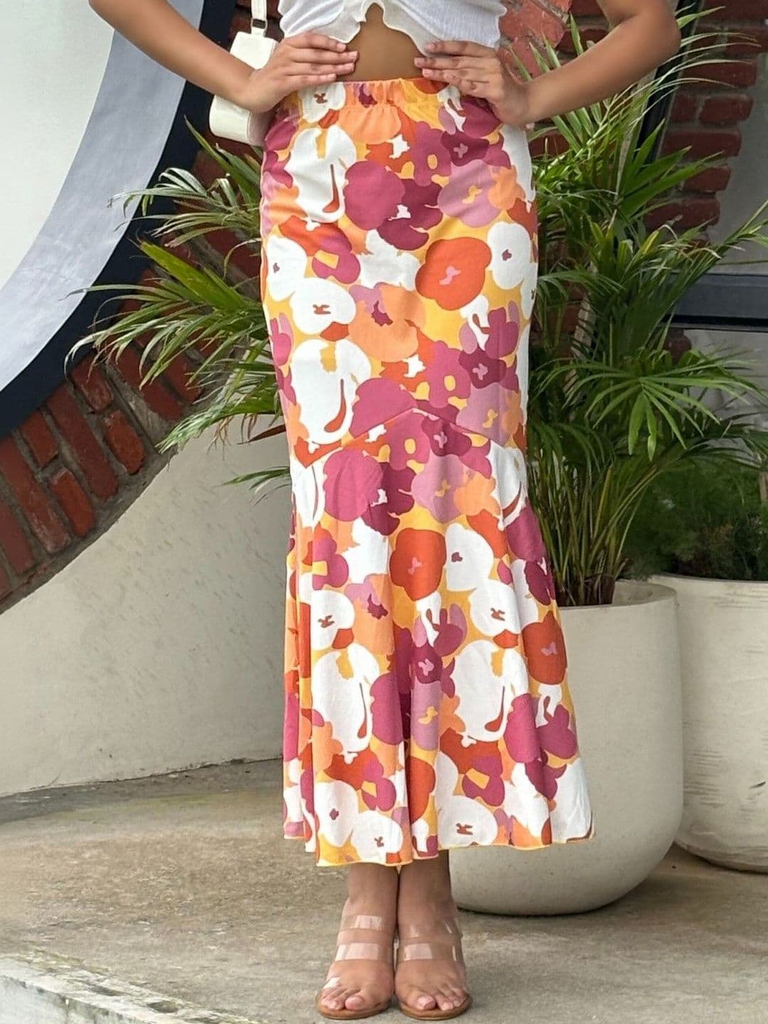BAESD Printed Flared Maxi Skirt - view 1