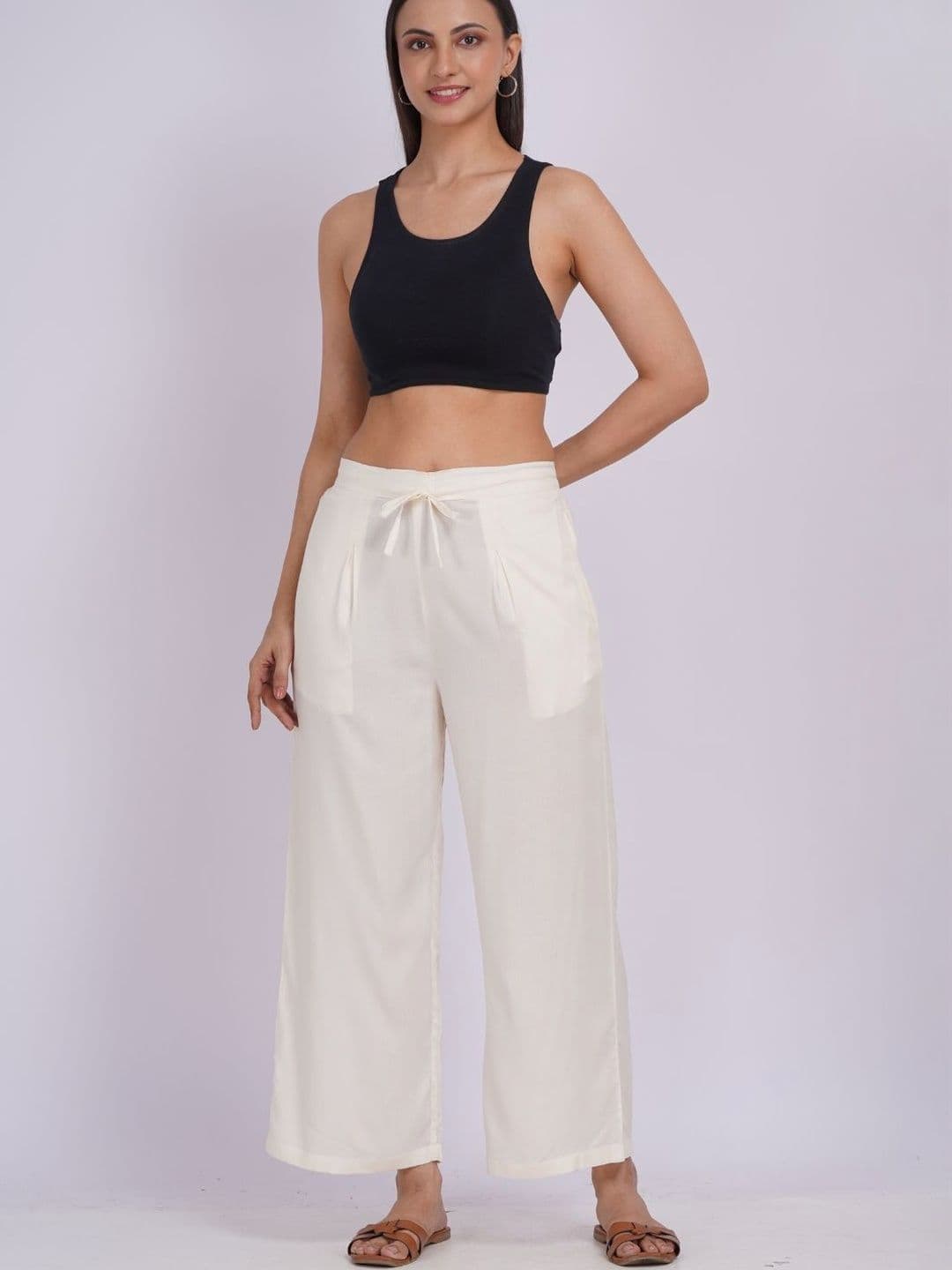 Minimul Cotton Wide Leg Palazzo Pant - view 1