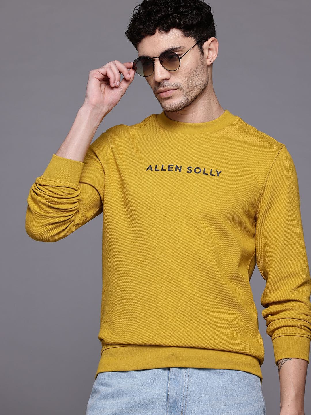 Allen Solly Self-Design Brand Logo Sweatshirt