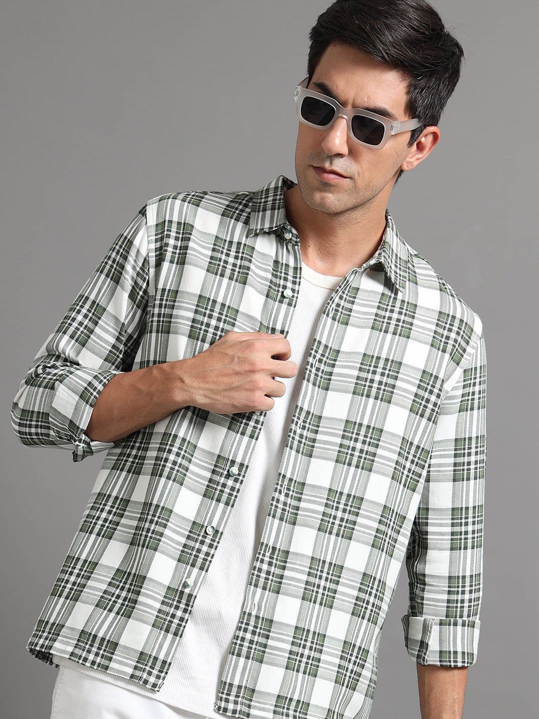 StitchX Men Full Sleeve Twill Checkered Shirt - view 1