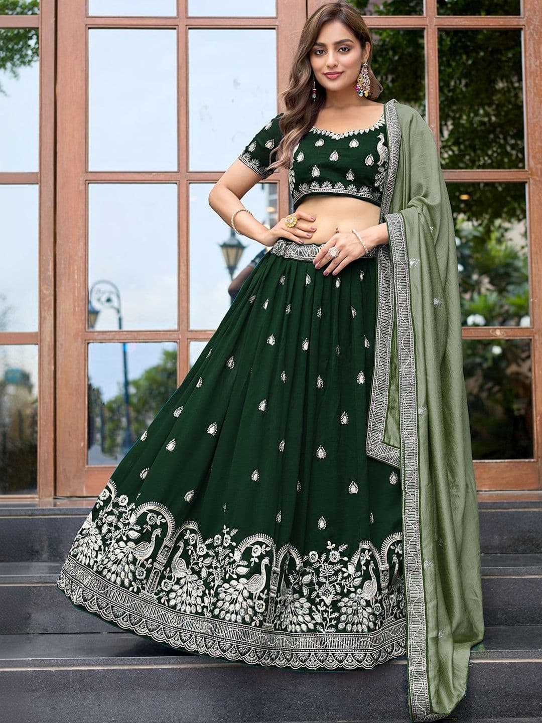 Jogmaya Fashion Embroidered Sequinned Semi-Stitched Lehenga Choli With Dupatta - view 1