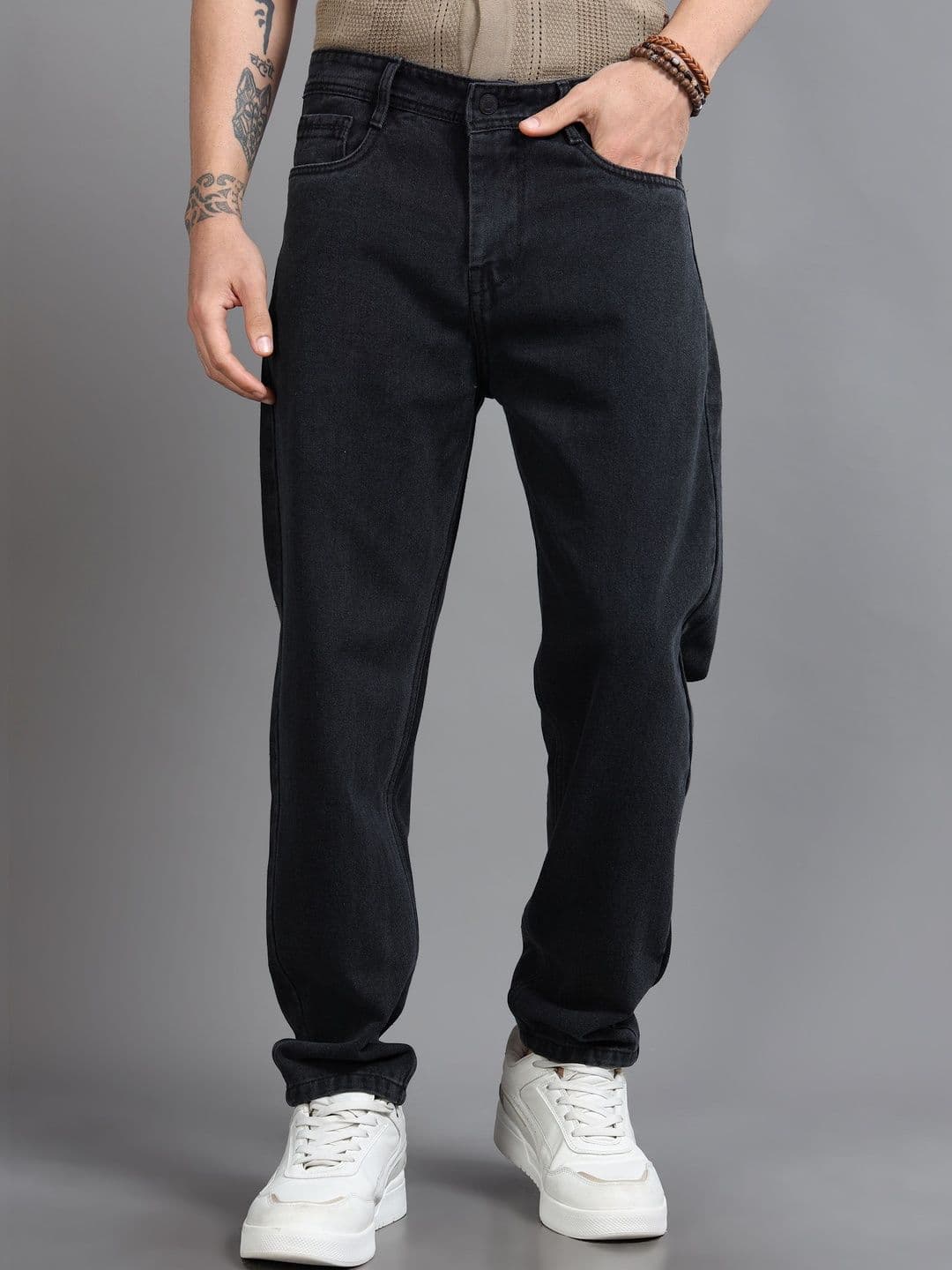 The Roadster Lifestyle Co Men Pure Cotton Clean Look Slouchy Fit Jeans - view 1