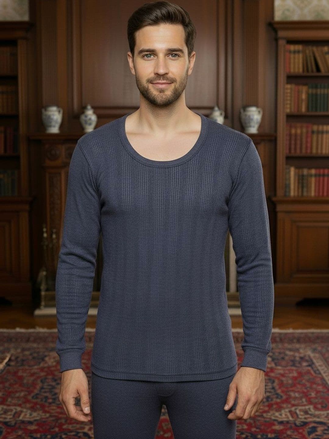 MACK JONNEY Cotton Round Neck Thermal Tops - view 1