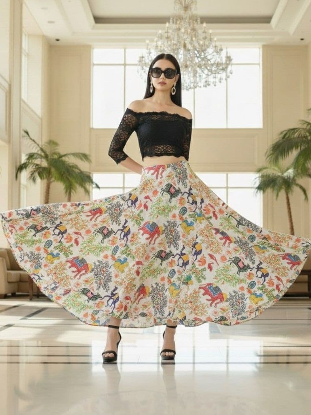 Vagisha Women Floral Printed Flared Maxi Skirt - view 1