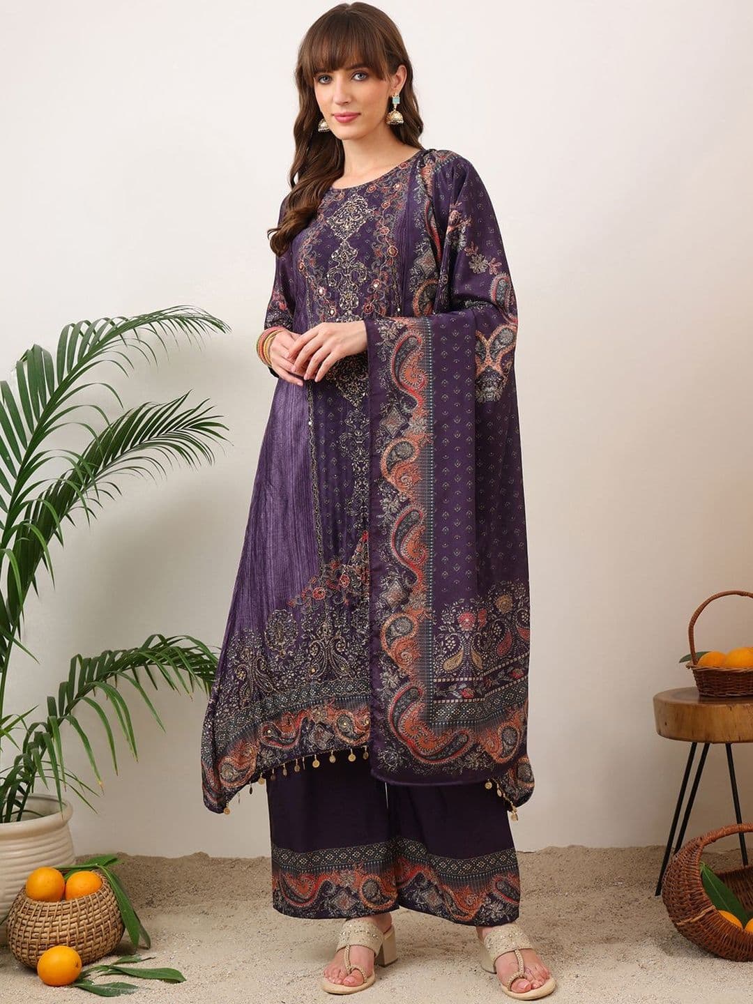 KALINI Women Ethnic Motifs Printed Regular Kurta with Palazzos & With Dupatta - view 1