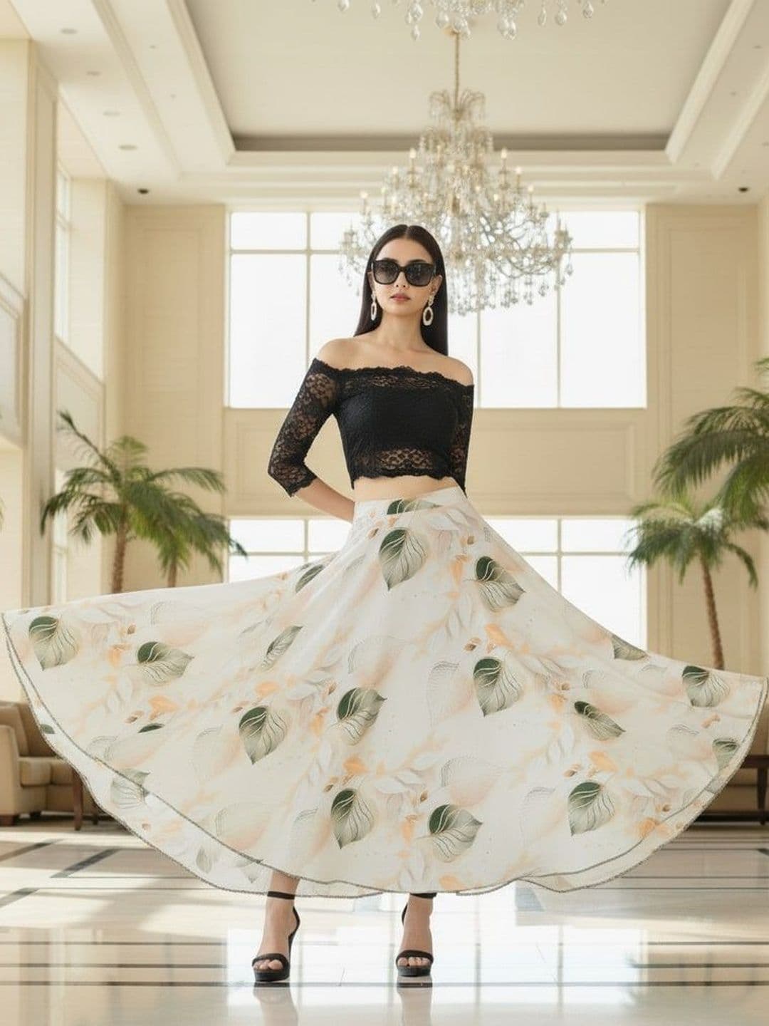 Vagisha Women Printed Flared Maxi Skirt - view 1