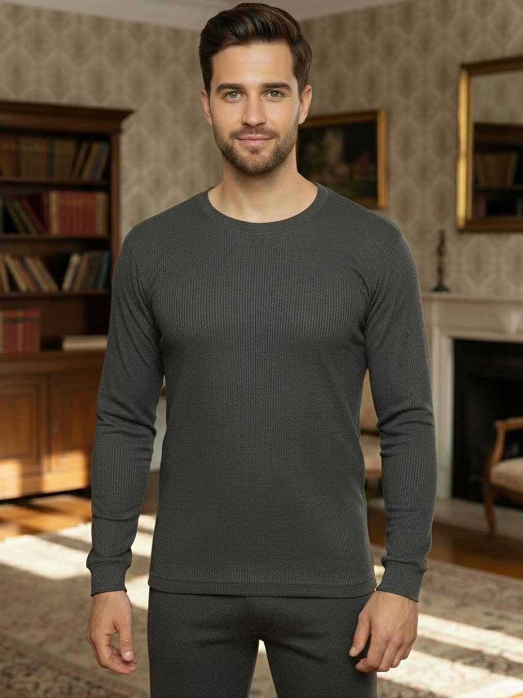 MACK JONNEY Cotton Round Neck Thermal Tops - view 1